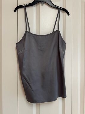 MM Couture Satin Cami Tank Top Gray Adjustable Straps Size Medium